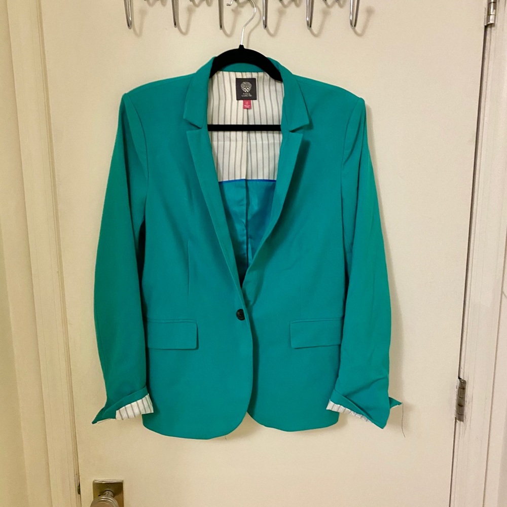 Vince Camuto Teal One Button Blazer
